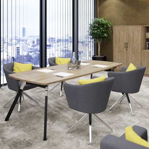 Anson executive rectangular conference table with A-frame legs - barcelona walnut Meeting Tables ANS-TBR22-BW