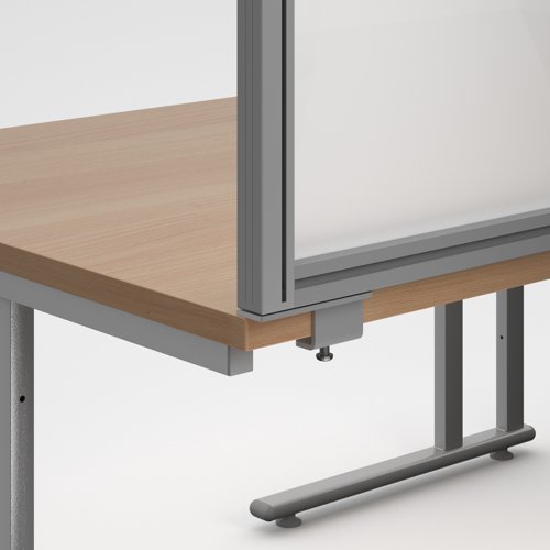 Aluminium framed screen brackets (pair) to fit on back of desk - white