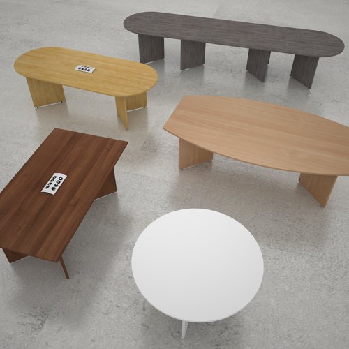 Maple Mr Office Furniture Ltd Arrow head leg radial boardroom table 2400mm x 800/1300mm 