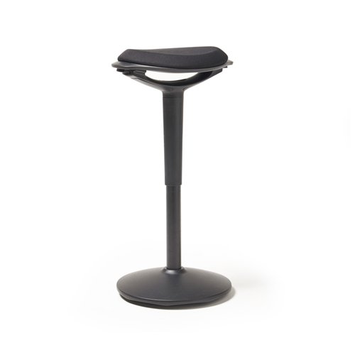 Ava height adjustable stool with black fabric seat