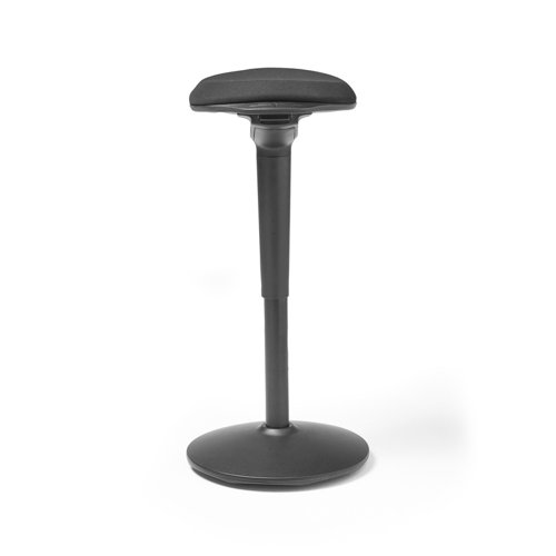 Ava height adjustable stool with black fabric seat