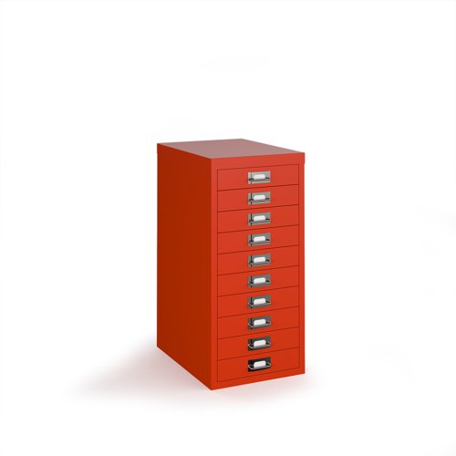 Bisley multi drawers with 10 drawers - red (Made-to-order 4 - 6 week lead time)