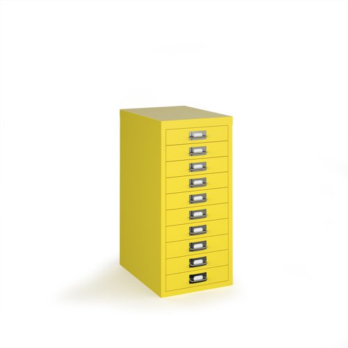 Bisley multi drawers with 10 drawers - yellow