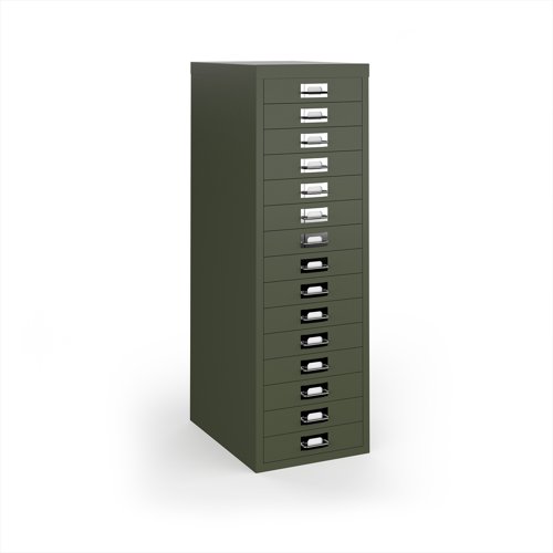 Bisley multi drawers with 15 drawers - olive green