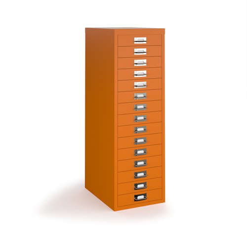 Bisley multi drawers with 15 drawers - orange | B15MDOR | Bisley