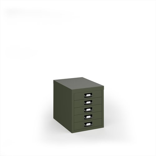 Bisley multi drawers with 5 drawers - olive green