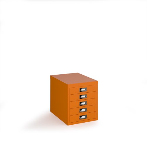 Bisley multi drawers with 5 drawers - orange (Made-to-order 4 - 6 week lead time)