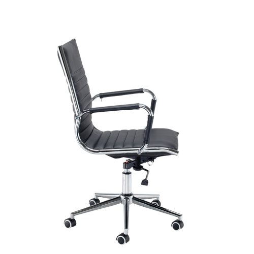 Bari medium back executive chair - black faux leather BARI200T1 Buy online at Office 5Star or contact us Tel 01594 810081 for assistance