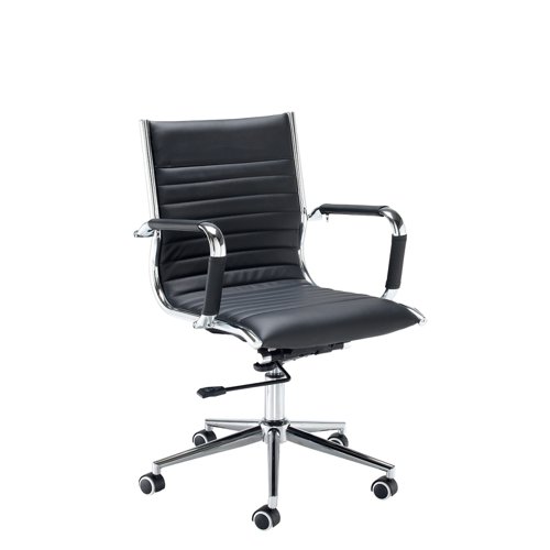 Bari Medium Back Executive Chair Black Faux Leather