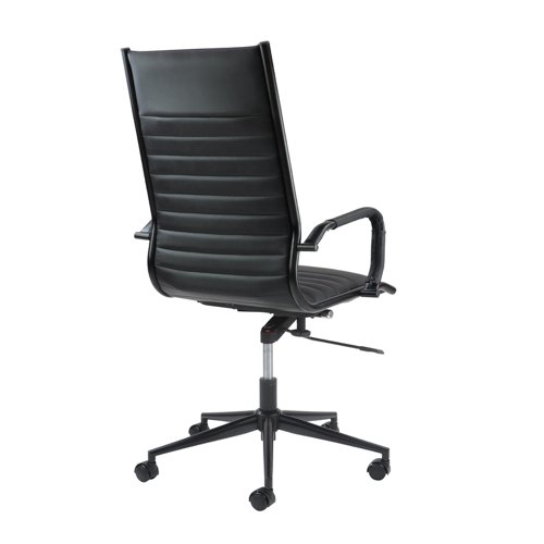 Bari high back executive chair with black frame black faux leather