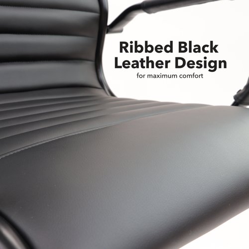 Bari high back executive chair black frame - black faux leather | BARI300T1-K | Dams International