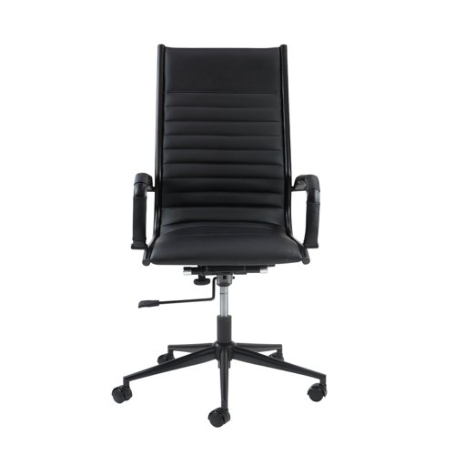 Bari high back executive chair black frame - black faux leather