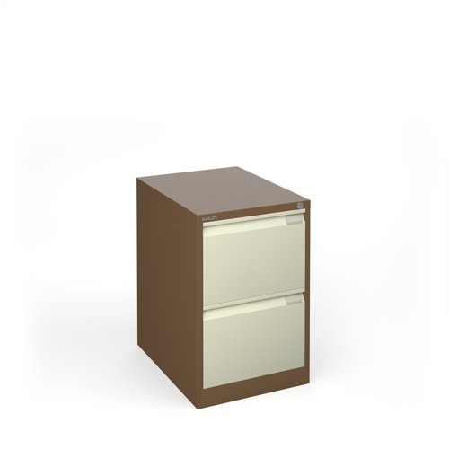 Bisley steel 2 drawer public sector contract filing cabinet 711mm high - coffee/cream