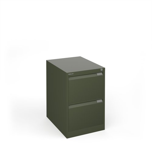 Bisley steel 2 drawer public sector contract filing cabinet 711mm high - olive green