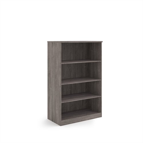 Deluxe bookcase 1600mm high with 3 shelves - Grey Oak