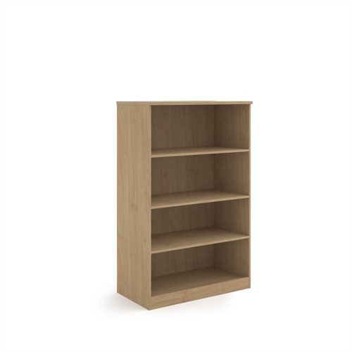 Deluxe bookcase 1600mm high with 3 shelves - Kendal Oak
