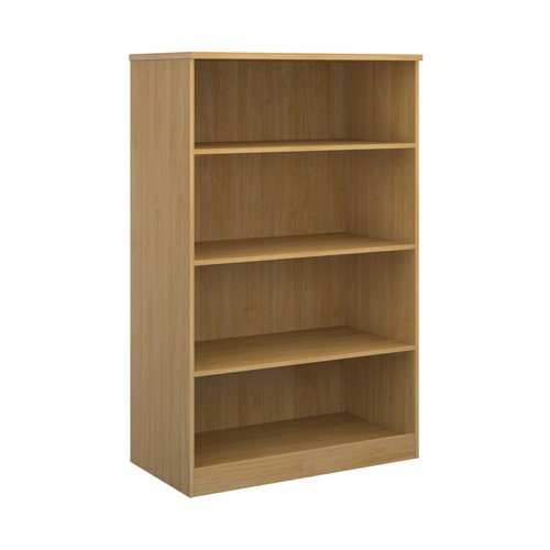 Deluxe bookcase 1600mm high with 3 shelves - oak