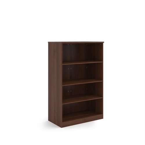 Deluxe bookcase 1600mm high with 3 shelves - Walnut