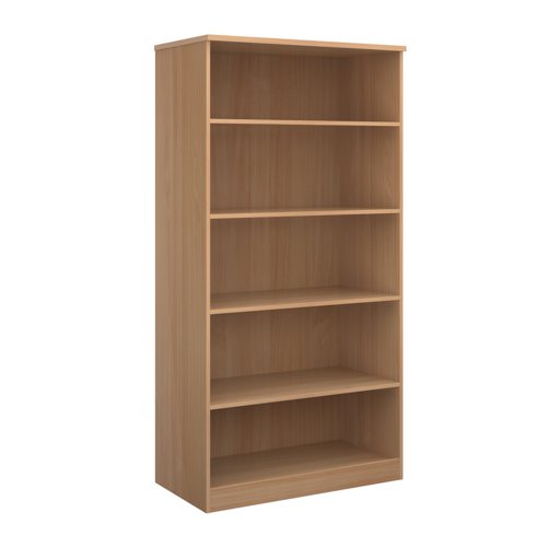 Deluxe bookcase 2000mm high with 4 shelves - beech