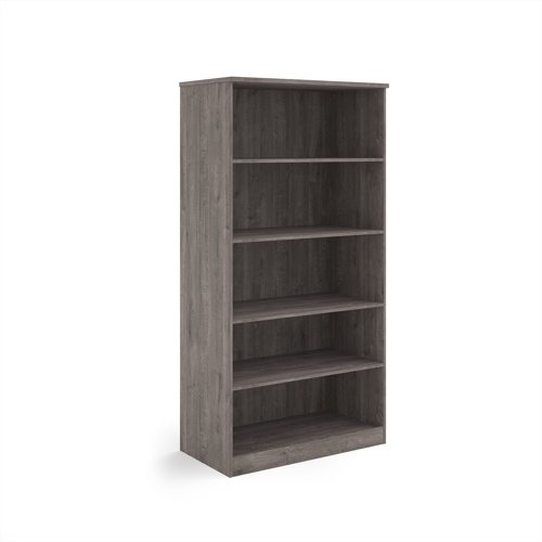 Deluxe bookcase 2000mm high with 4 shelves - Grey Oak
