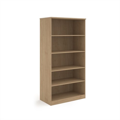 Deluxe bookcase 2000mm high with 4 shelves - Kendal Oak