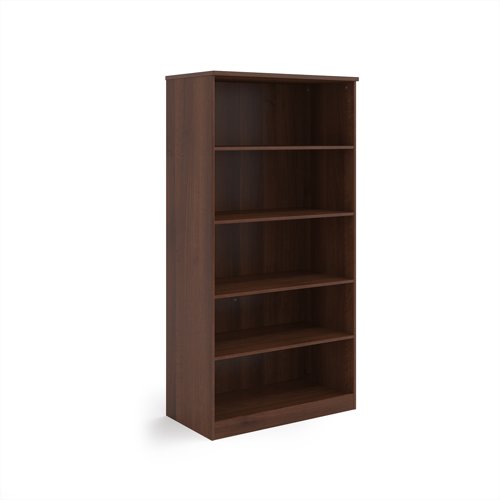 Deluxe bookcase 2000mm high with 4 shelves - Walnut