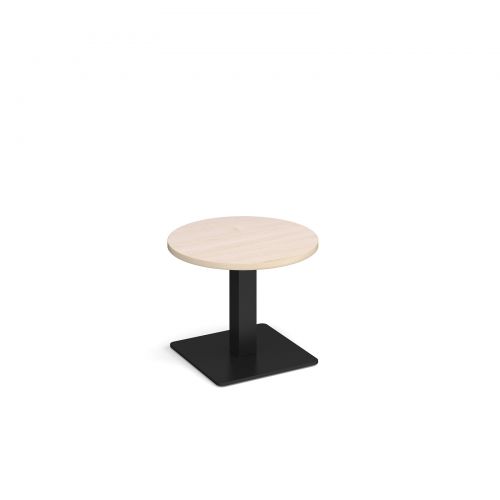 Brescia circular coffee table with flat square black base 600mm - maple