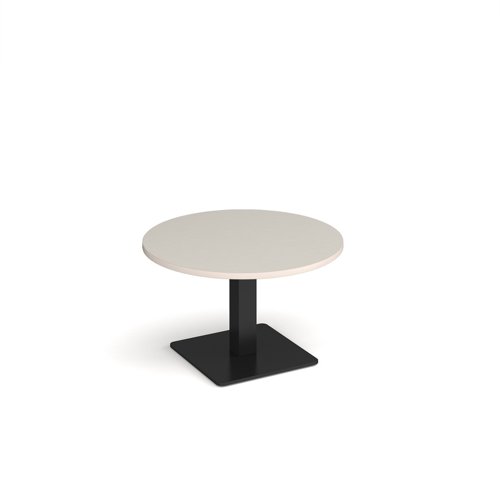 Brescia circular coffee table with flat square black base 800mm - Light Grey