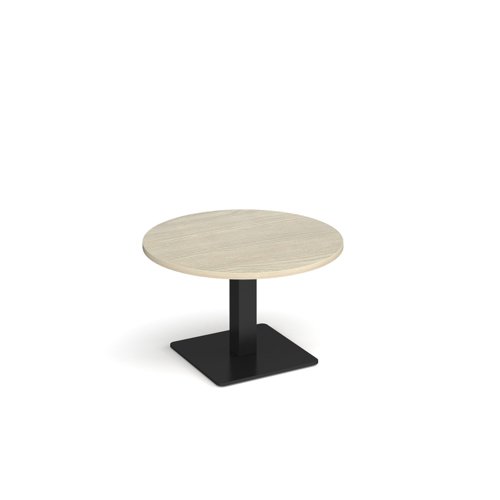 Brescia circular coffee table with flat square black base 800mm - made to order
