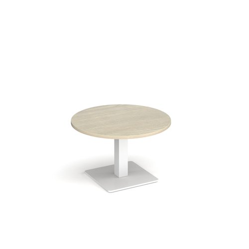 Brescia circular coffee table with flat square white base 800mm - made to order