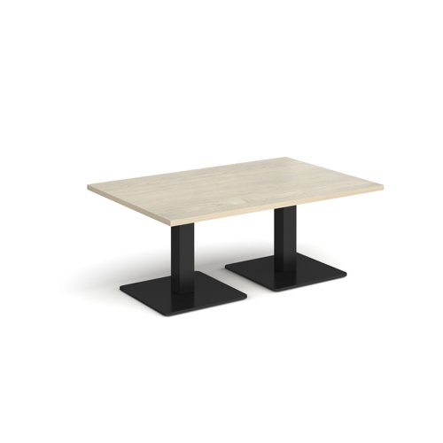 Brescia rectangular coffee table with flat square black bases 1200mm x 800mm - made to order