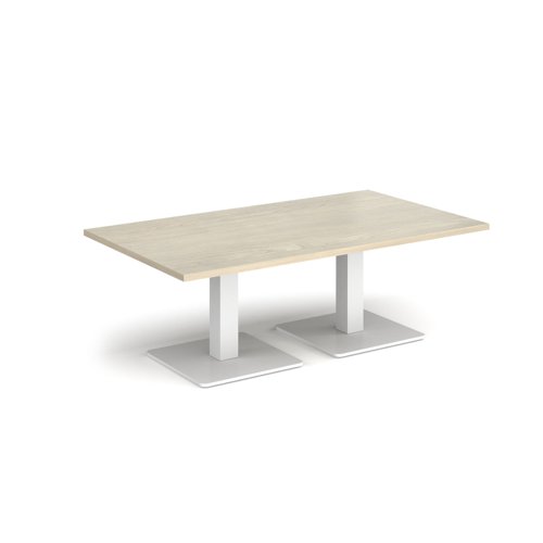 Brescia rectangular coffee table with flat square white bases 1400mm x 800mm - made to order | BCR1400-WH | Dams International