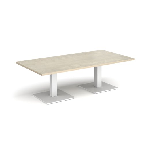Brescia rectangular coffee table with flat square white bases 1600mm x 800mm - made to order | BCR1600-WH | Dams International