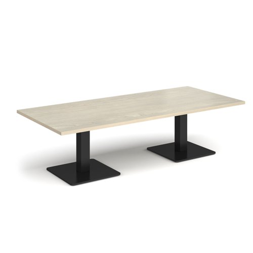 Brescia rectangular coffee table with flat square black bases 1800mm x 800mm - made to order