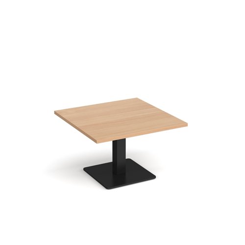 Brescia square coffee table with flat square black base 800mm - beech Reception Tables BCS800-K-B