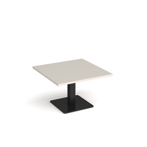 Brescia square coffee table with flat square black base 800mm - Light Grey | BCS800-K-LG | Dams International