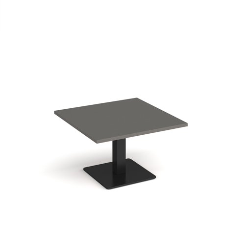 Brescia square coffee table with flat square black base 800mm -Onyx Grey