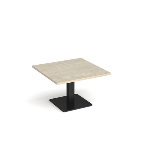 Brescia square coffee table with flat square black base 800mm - made to order