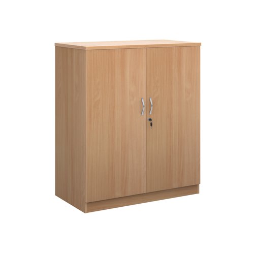 Deluxe double door cupboard 1200mm high with 2 shelves - beech