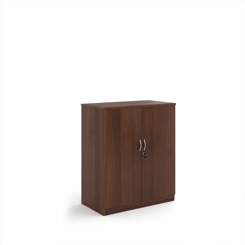 Deluxe double door cupboard 1200mm high with 2 shelves - Walnut