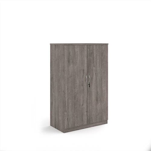 Deluxe double door cupboard 1600mm high with 3 shelves - Grey Oak