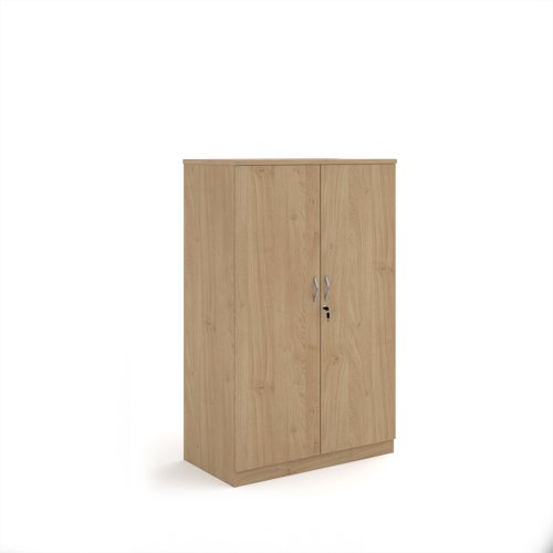Deluxe double door cupboard 1600mm high with 3 shelves - Kendal Oak