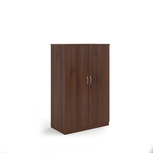 Deluxe double door cupboard 1600mm high with 3 shelves - Walnut