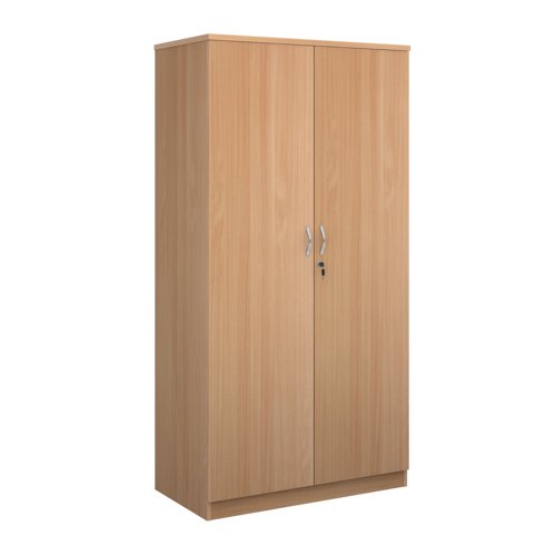 Deluxe double door cupboard 2000mm high with 4 shelves - beech