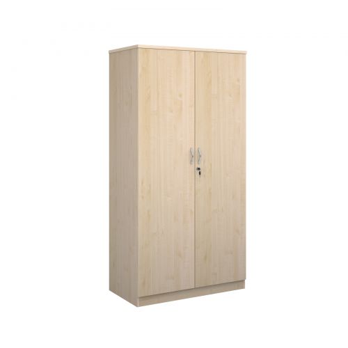 Deluxe double door cupboard 2000mm high with 4 shelves - maple