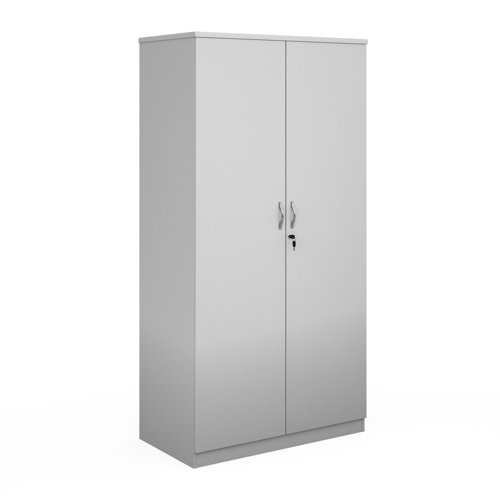 Deluxe double door cupboard 2000mm high with 4 shelves - white BD20WH Buy online at Office 5Star or contact us Tel 01594 810081 for assistance