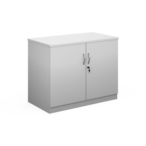 Deluxe double door cupboard 800mm high with 1 shelf - white BD8WH Buy online at Office 5Star or contact us Tel 01594 810081 for assistance