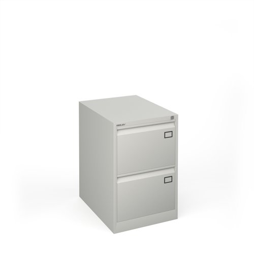 Steel 2 drawer filing cabinet 711mm high - grey