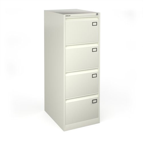 Steel 4 drawer filing cabinet 1321mm high - white
