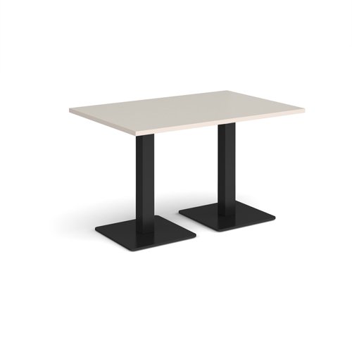 Brescia rectangular dining table with flat square black bases 1200mm x 800mm - Light Grey